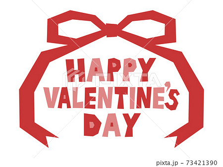 Valentine's Day バレンタインデー ロゴとリボン イラスト Valentine's Day バレンタインデー ロゴとリボン イラスト 73421390