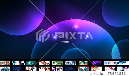 Trendy abstract backgrounds collection, color dynamic backgrounds. Vector illustrations for placards, brochures, posters, banners and covers 73421831