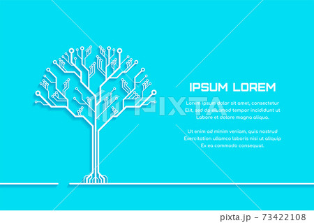 Printed Circuit Board Tree On Blue Backgroundのイラスト素材 73422108 Pixta