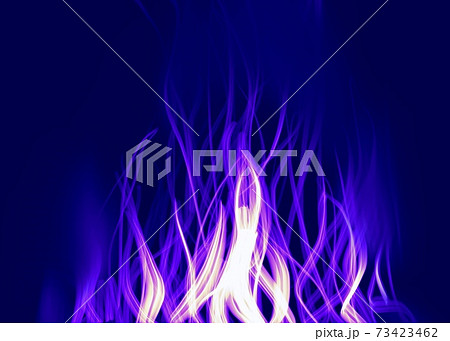 メラメラと燃える紫色の炎のシンプルなイラストのイラスト素材