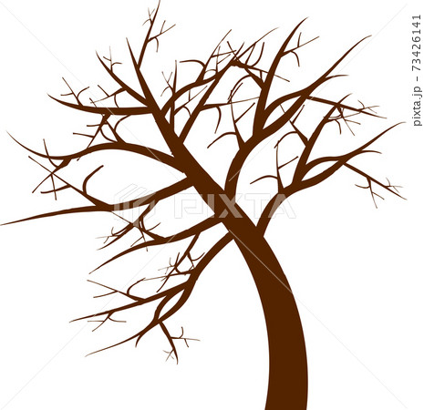 くねっと曲がった枯れ木のイラスト素材