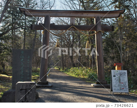 早春の戸隠神社奥社 大鳥居 早春の戸隠神社奥社 大鳥居 73426621