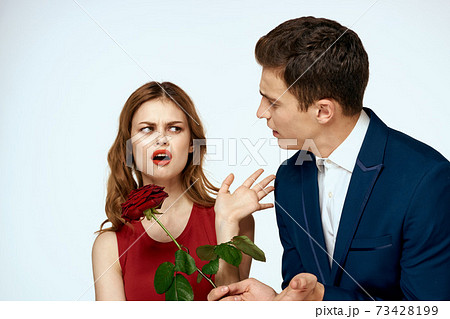 cute man and woman dating relationship red rose lifestyle romance cute man and woman dating relationship red rose lifestyle romance 73428199