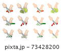 包丁で野菜を切る　手 73428200