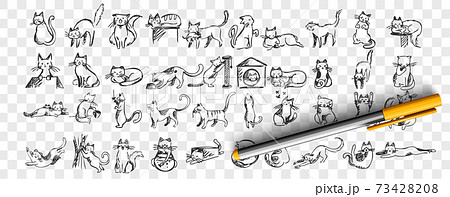 Cats doodle set 73428208