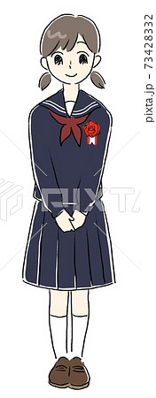 セーラー服の女の子　卒業式　入学式 73428332