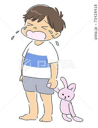 泣いている男の子のイラスト素材