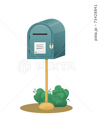 Mailbox with a hole for letters. Delivery of letters and parcels to your home. Correspondence. 73428841