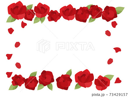 赤いバラのフレームのイラスト素材