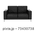 Sofa leather on white background with clipping path 3D illustration. 3D rendering illustrations. 73430738