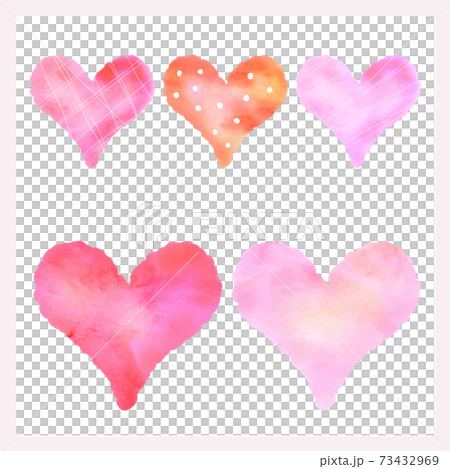 Watercolor style heart set pink (vector version) - Stock Illustration ...