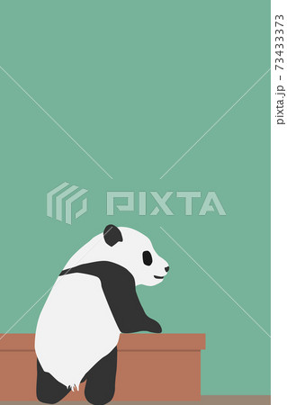 ステップ支えに立つパンダの横顔 スマホサイズ スマホ用 縦のイラスト素材