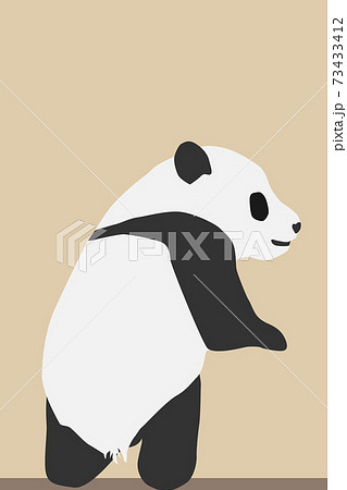 立った子供パンダの横顔 スマホサイズ スマホ用 笑顔のイラスト素材