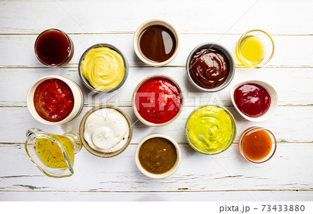 Set of different dip sauces Set of different dip sauces 73433880