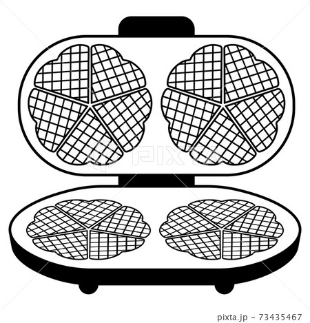 waffle iron, maker for baking sweets in a flat style. Vector isolated on white background waffle iron, maker for baking sweets in a flat style. Vector isolated on white background 73435467