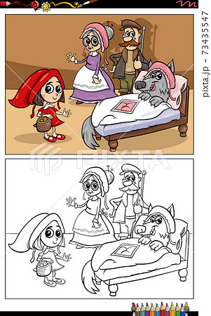 little red riding hood cartoon characters coloring book page little red riding hood cartoon characters coloring book page 73435547