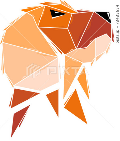 Vector dog in low poly style. Digital art 73435654