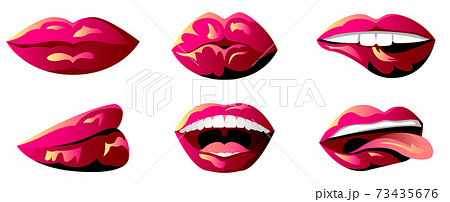 Vector Lips In Graphic Style Digital Artのイラスト素材