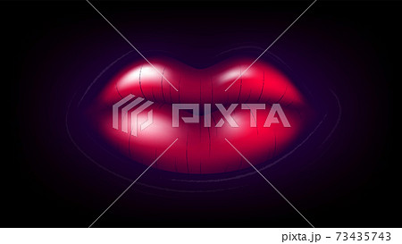 Vector lips in gradient style. Digital art 73435743