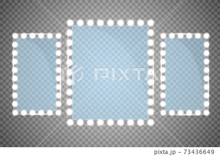 Makeup mirror isolated with lights. Vector illustration 73436649