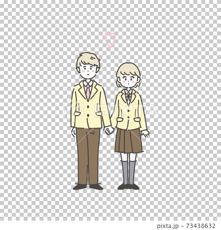 高校生カップルのイラスト 高校生カップルのイラスト 73438632