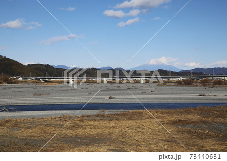 大井川　蓬莱橋からの景観 73440631
