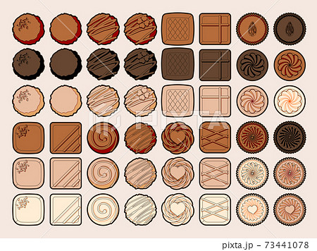 シンプルなチョコレートのイラストセットのイラスト素材