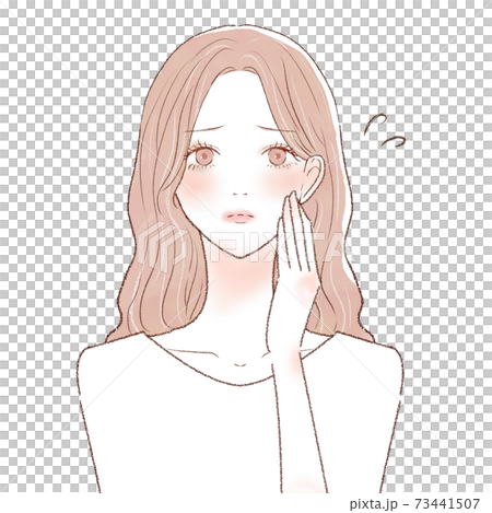 メイク崩れに悩む女性 73441507