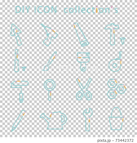 DIY tool line art 3 color icon 73442372