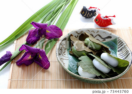 かしわ餅　花菖蒲　端午の節句 73443760