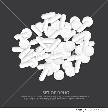 Group of Drug Realistic Vector Illustration 73444827