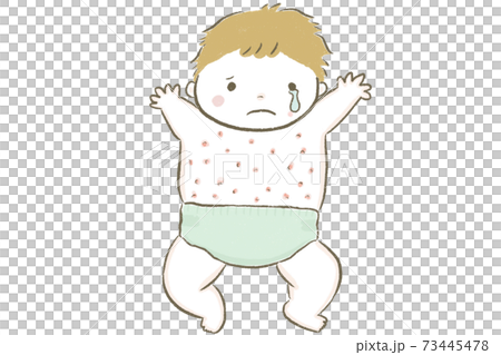 お腹にアトピーができた赤ちゃんのイラスト素材 73445478 Pixta