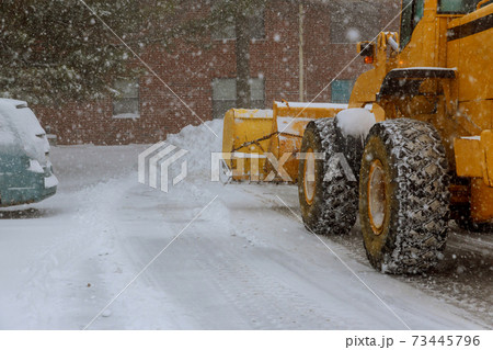 Snow removal after snowfall blizzards 73445796