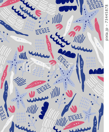 水彩風の海のイラストを使った背景のイラスト素材