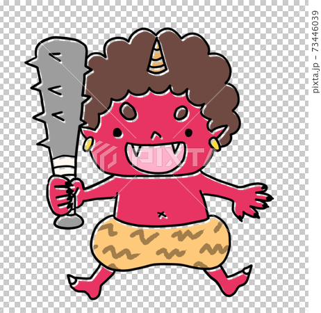 Illustration of alien and gold stick 73446039