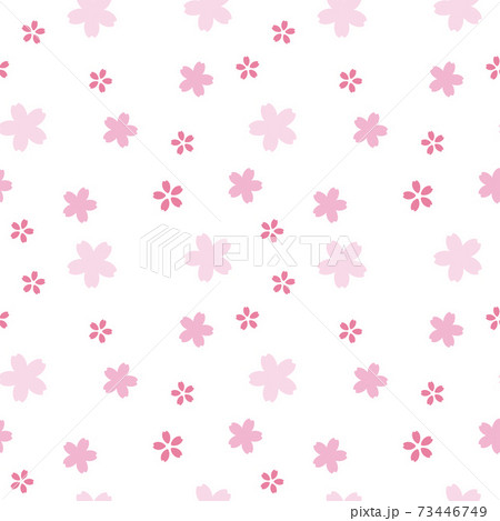 小さい桜の花 背景素材 ピンク シームレスパターンのイラスト素材