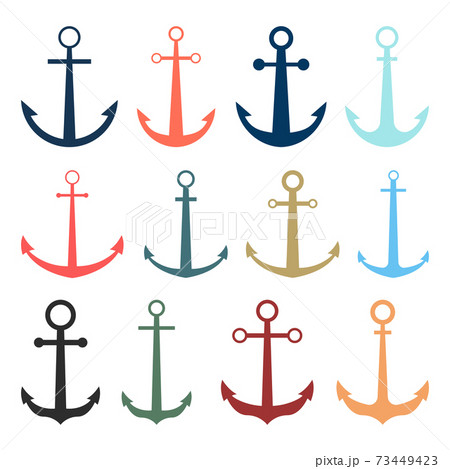 Anchor icon set vector design illustration Anchor icon set vector design illustration 73449423