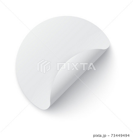 Round paper sticker template with edge and shadow 73449494