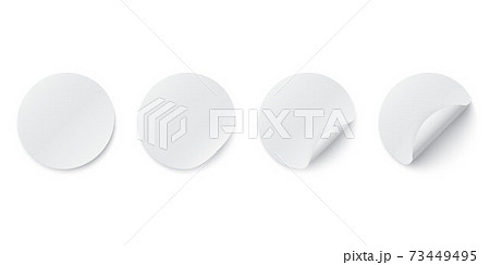 Round paper sticker template with edge and shadow Round paper sticker template with edge and shadow 73449495