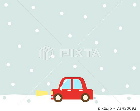 雪道4 車 冬 雪のイラスト素材