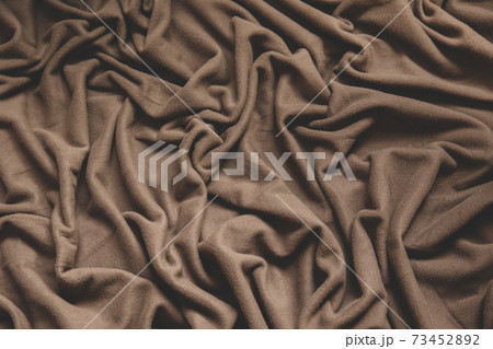 Crumpled brown fleece fabric 73452892