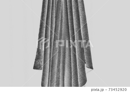 Close up of draped grey velvet fabric, focus on folds and creases, inverted image 73452920