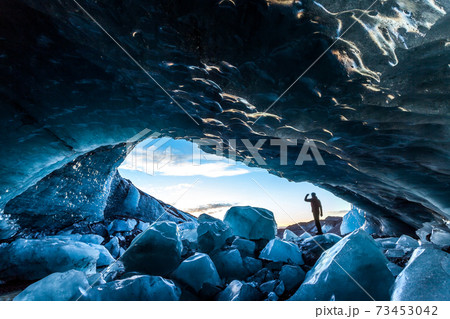 Glacial Ice Cave, Svinafellsjokull glacier, Skaftafell National Park, Iceland 73453042