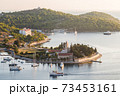 Vis town, Franciscan monastery and harbour, Vis Island, Croatia 73453161