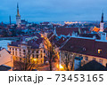 View of Old Town at dusk, from Toompea, Tallinn, Estonia 73453165