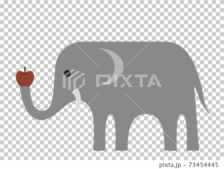 Illustration of an elephant holding an apple Illustration of an elephant holding an apple 73454445