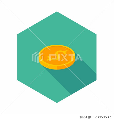 Gold coin left view icon vector isometric.のイラスト素材 [73454537] - PIXTA