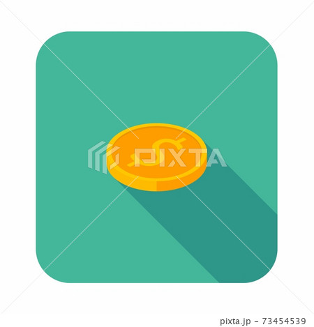 Gold coin left view icon vector isometric. 73454539