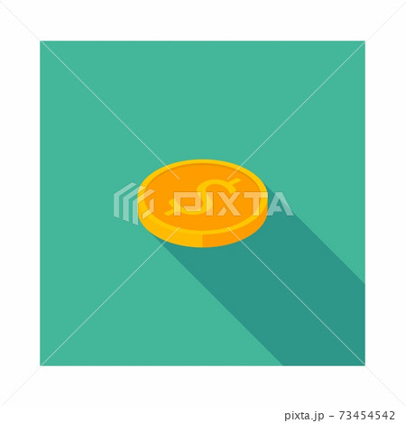 Gold coin left view icon vector isometric. 73454542