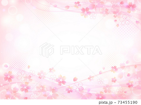 桜吹雪の背景フレーム 73455190